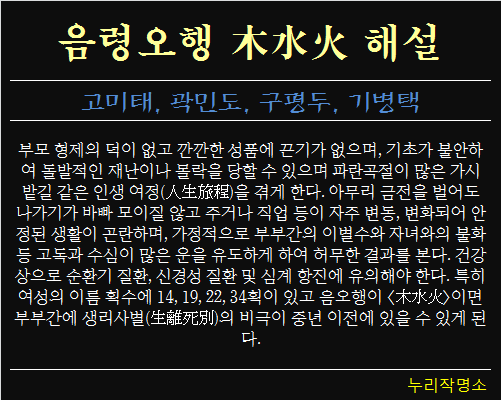 음령오행-목수화-해설