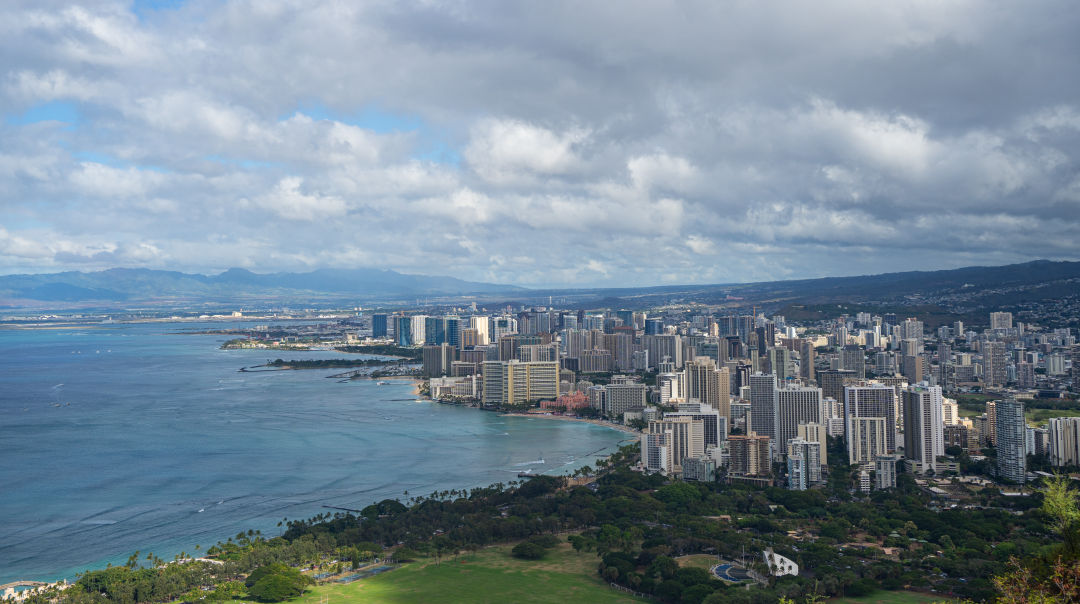 하와이 다이아몬드 헤드 와이키키 시내
