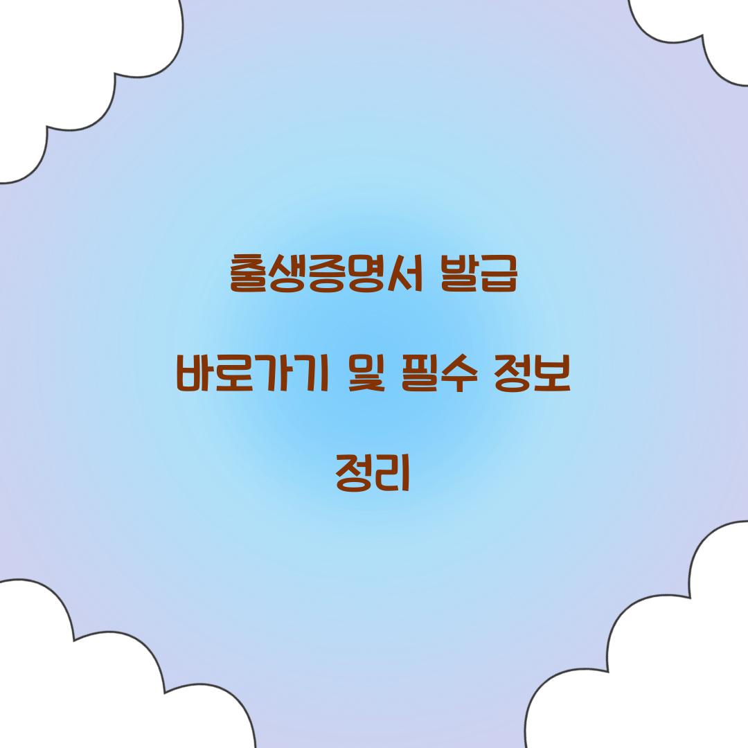 출생증명서 발급 바로가기