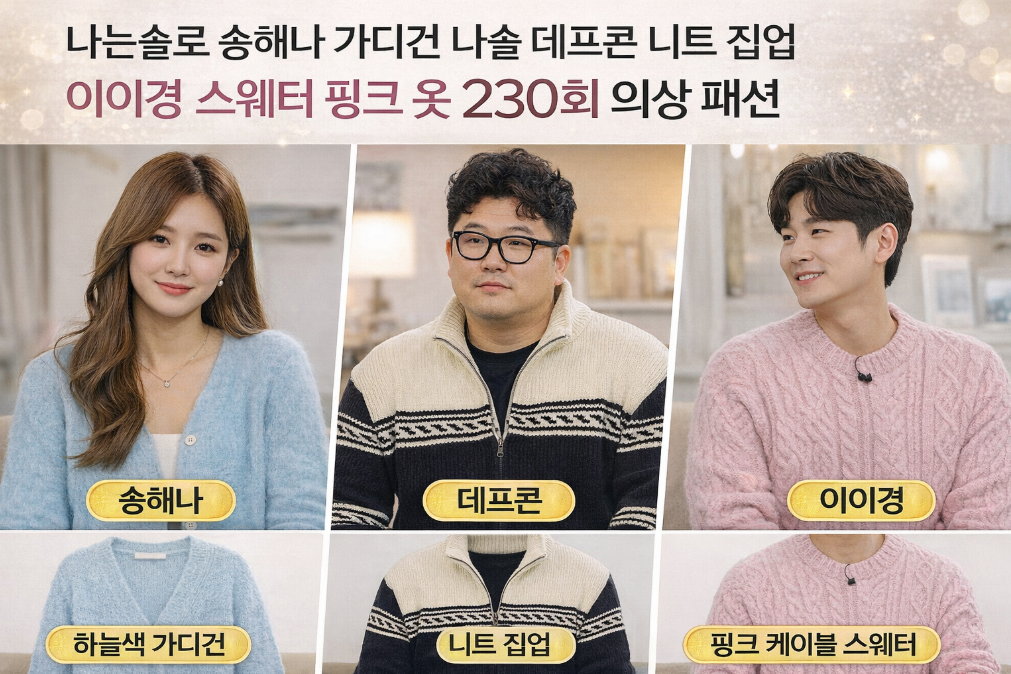 나는솔로 230회 송해나 하늘 가디건, 데프콘 니트 의상 총정리