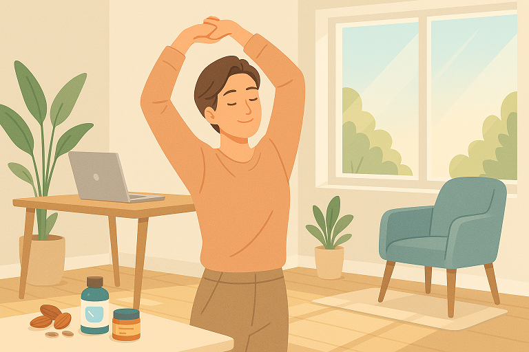 좌식시간 1시간 줄이면 피부와 체형에 나타나는 변화 (좌식생활, 젊음, 건강습관)