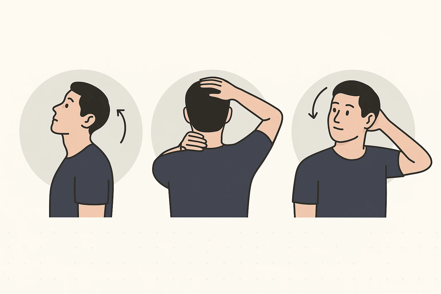 앉아서 작업을 할 때는 30분마다 일어나서 스트레칭을 하거나 간단한 목 운동을 해주는 것이 좋습니다.