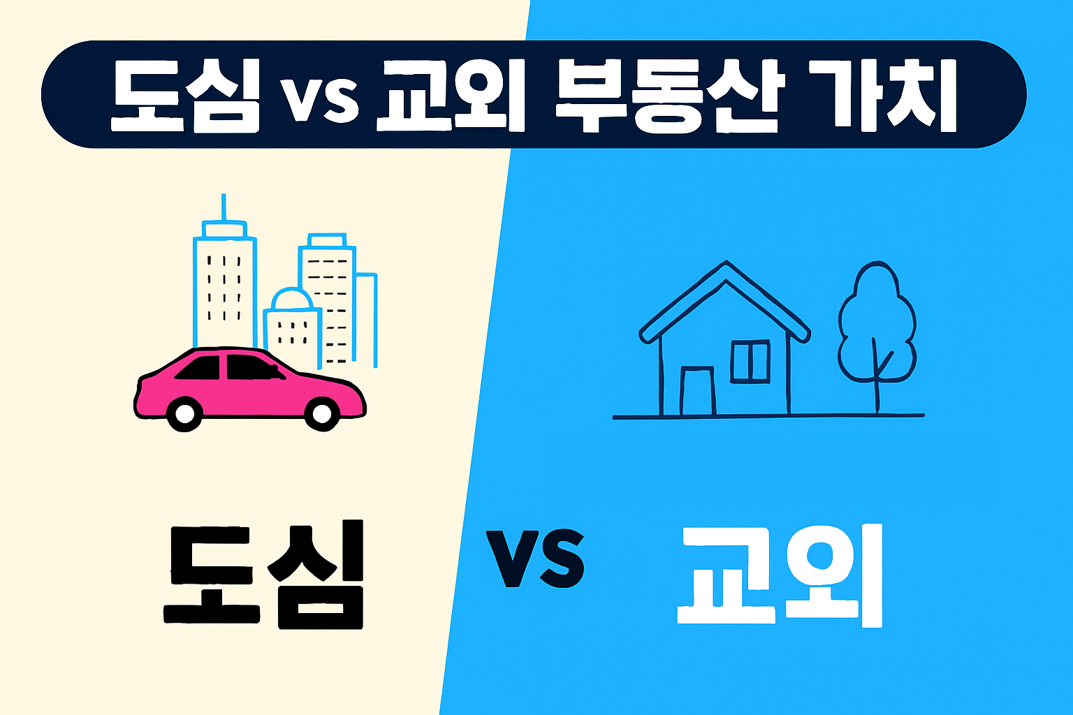 도심 vs 교외 부동산 가치 (생활,교통,가격)