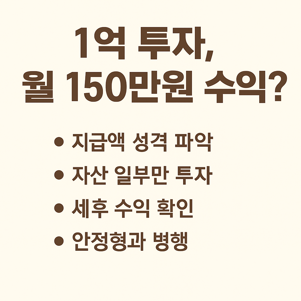 1억 투자해 월 150마원 수익? 이미지