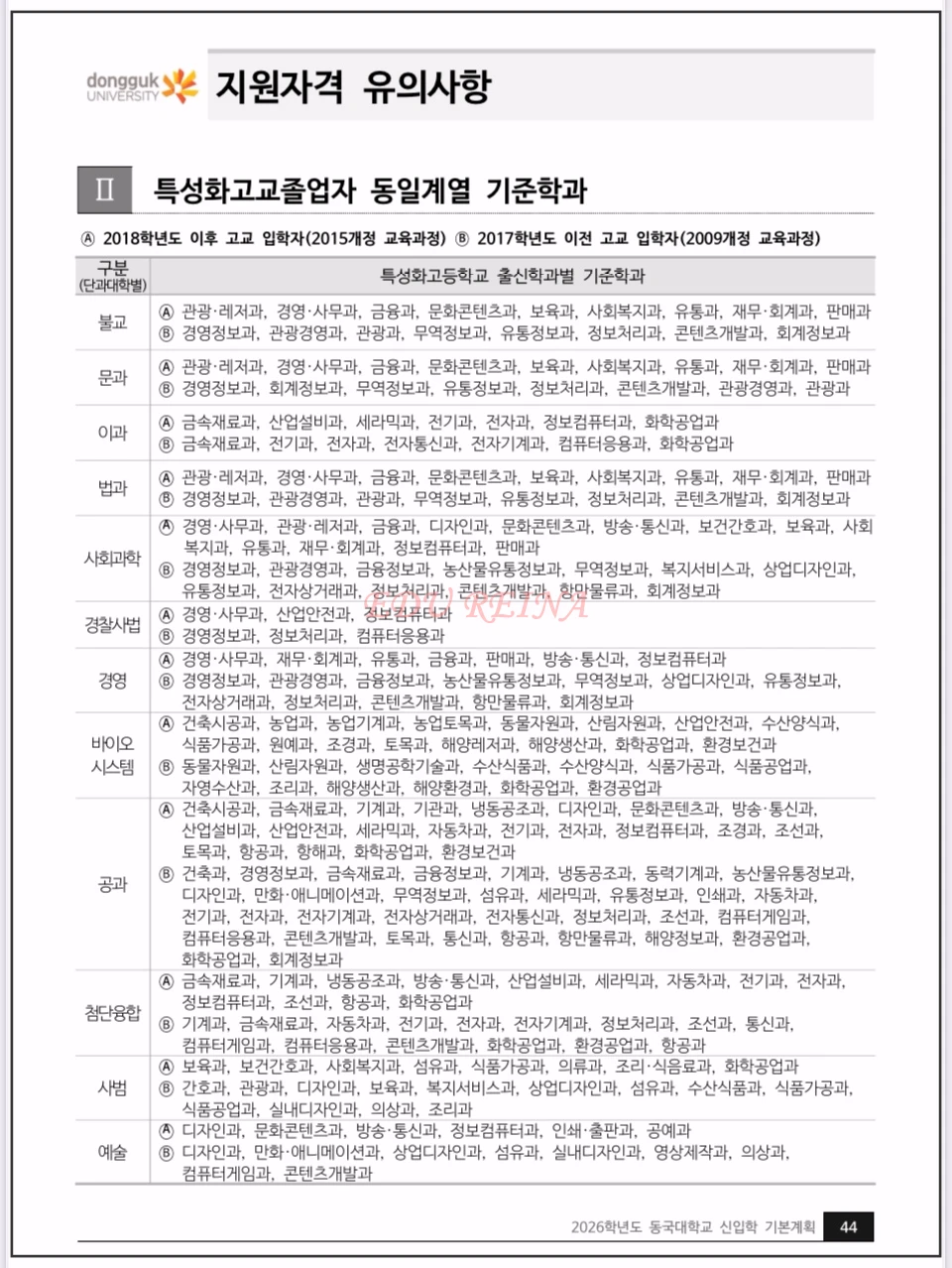 2026-동국대-모집요강-특성화고교졸업자동일계열기준학과