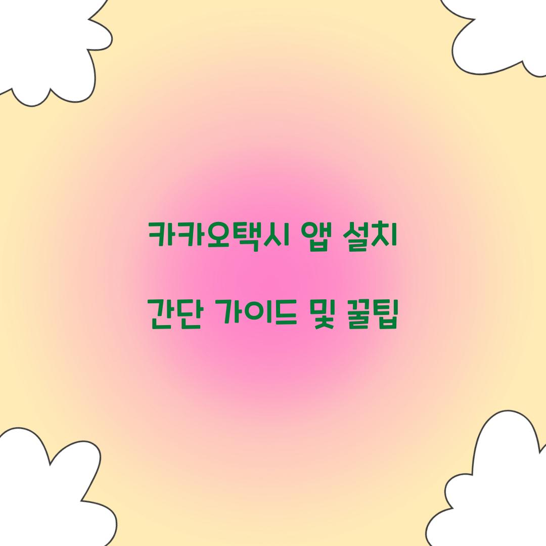 카카오택시 앱 설치