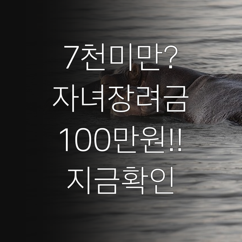 2026년 자녀장려금 7000만원 미..