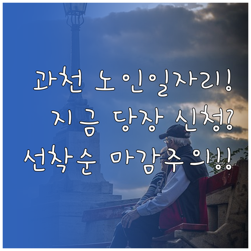 과천시 시니어클럽 노인 일자리 모집 ..