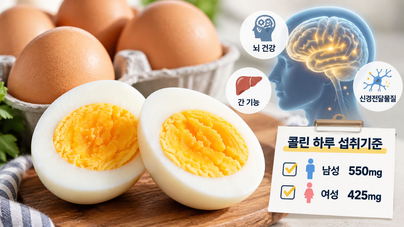 달걀-콜린-함량-뇌건강-간기능-하루-섭취기준-남성-550mg-여성-425mg
