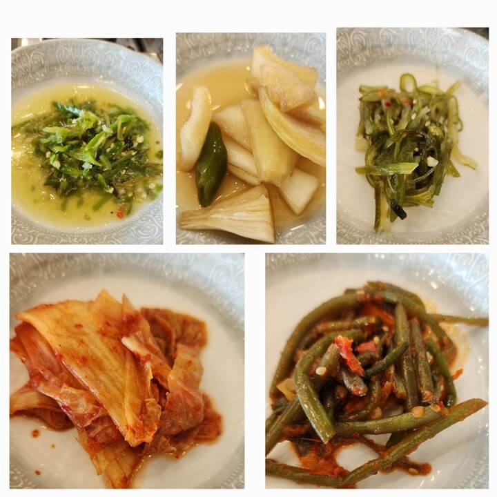 여러가지 음식의 콜라주