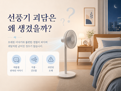 선풍기 사망설이 왜 생겼는지 산소 부족과 밀폐된 방 괴담을 설명하는 이미지