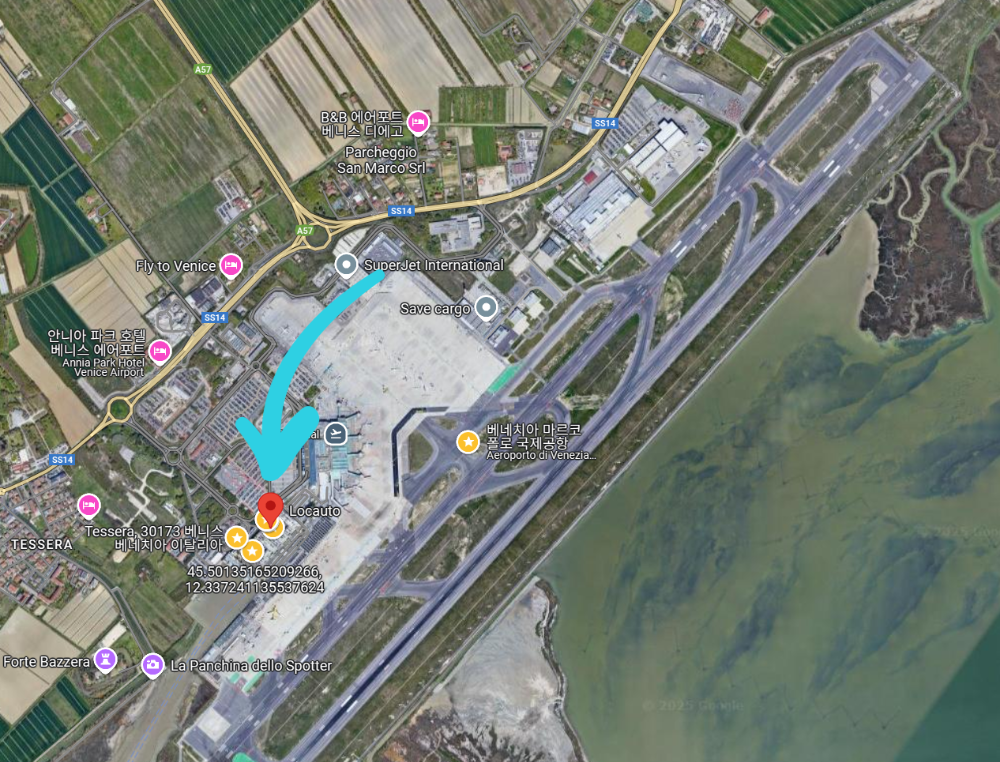 베니스공항 렌터카 픽업, 반납