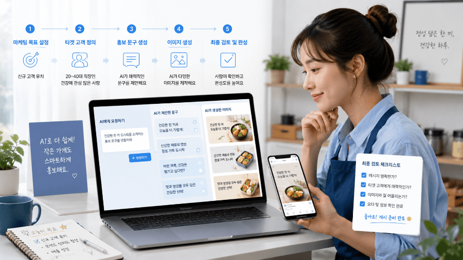 소상공인 AI 홍보물 (홍보문구, 이미지제작, 5단계활용)
