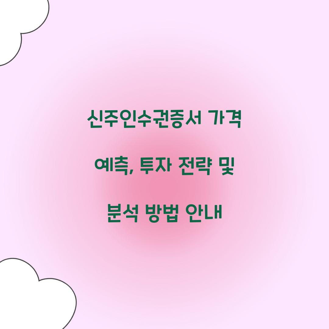 신주인수권증서 가격 예측