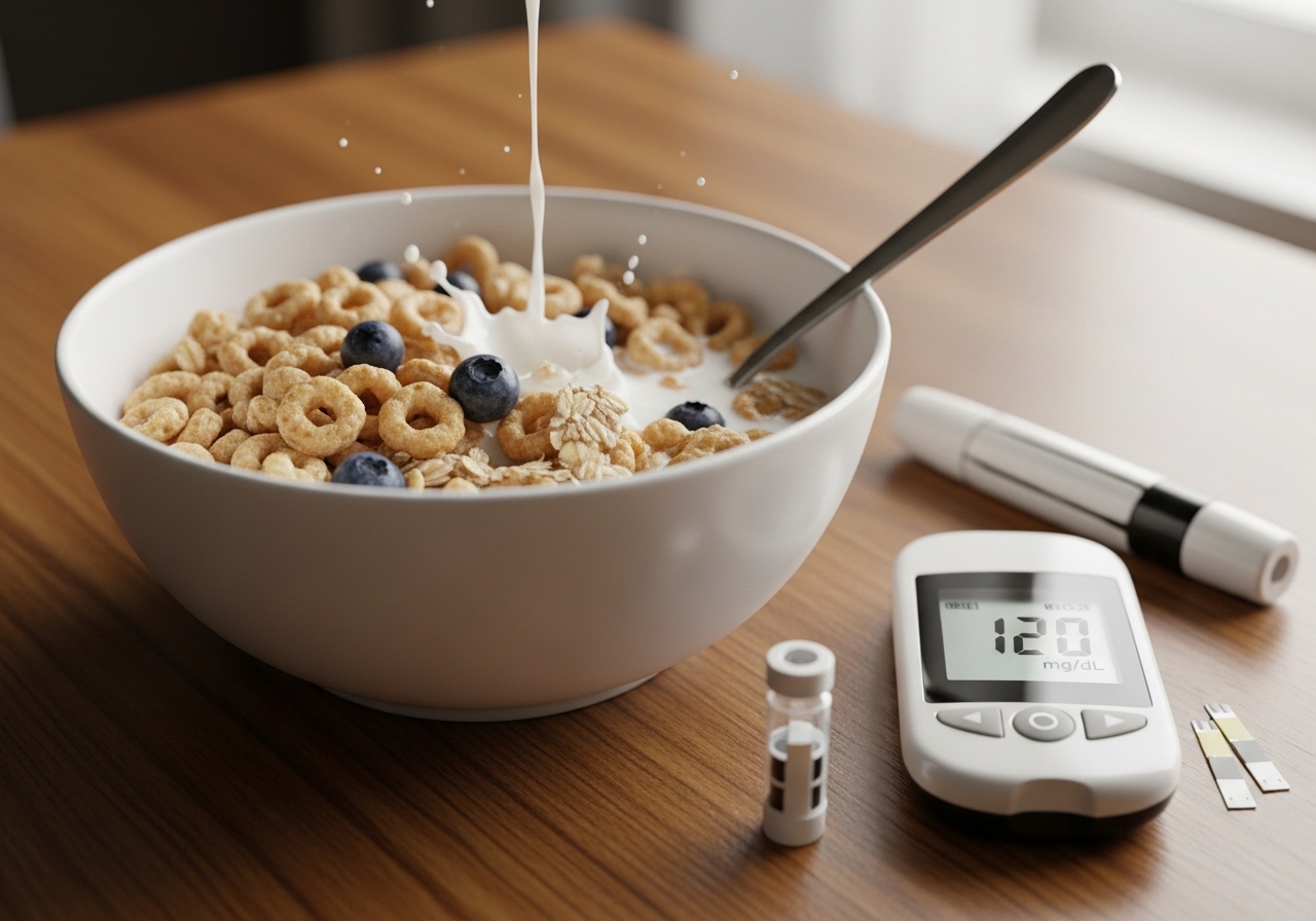 시리얼과 우유가 혈당을 급격히 올릴 수 있음