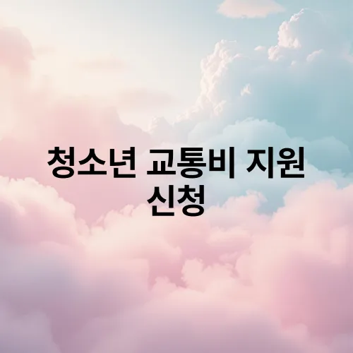 청소년 교통비 지원 신청