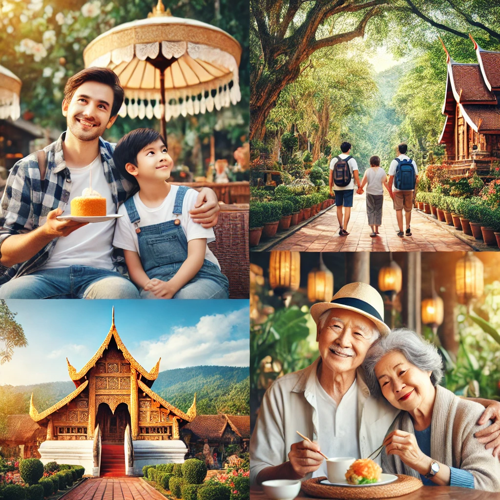 치앙마이에서 부모님과 함께하는 편안한 여행 모습