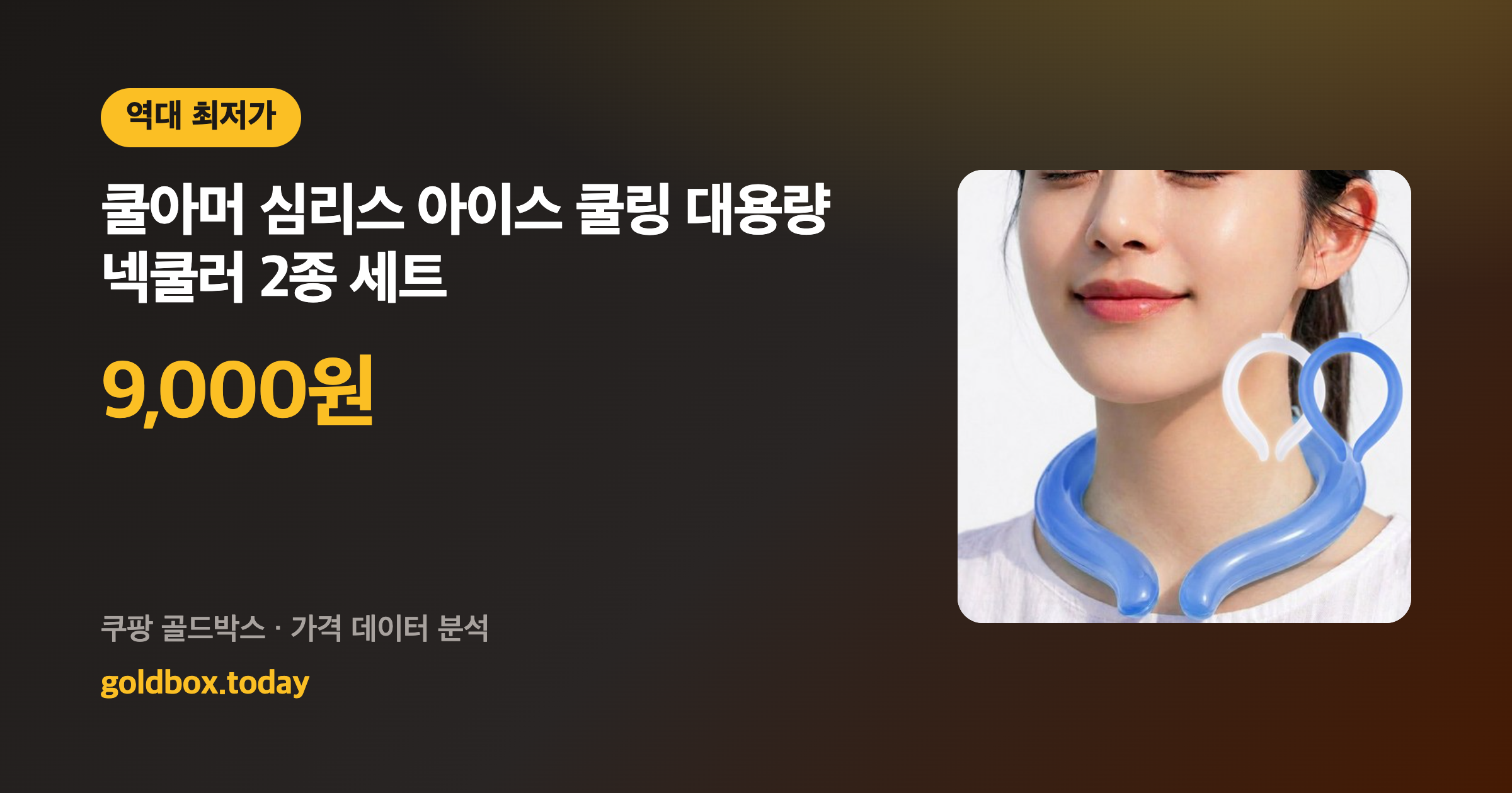 쿨아머 심리스 아이스 쿨링 대용량 넥쿨러 2종 세트 역대 최저가 경신 9,000원 - 골드박스 특가 분석 (8/5)