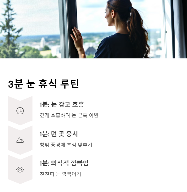 3분 눈 휴식 루틴: 깜빡임과 거리 두기