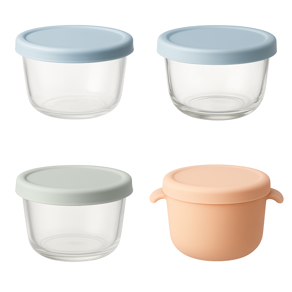 이유식 보관 용기 (유리, 트라이탄, 실리콘) 관련 사진