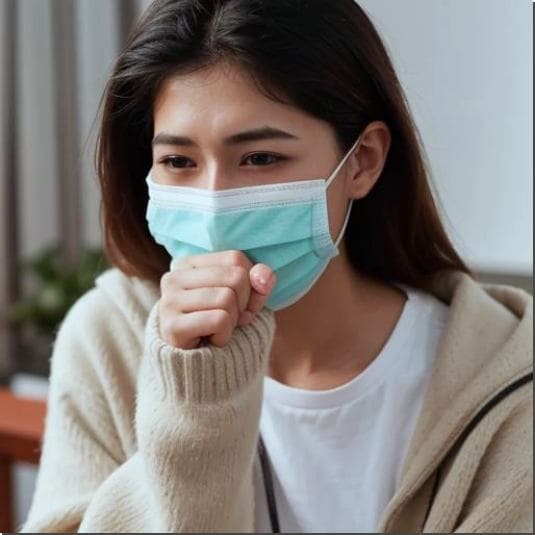 진세노사이드 효능 면역력 강화, 독감 걸린 젊은 여성 사진