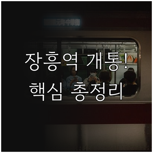 장흥역 신설 위치와 열차 시간표 개통..