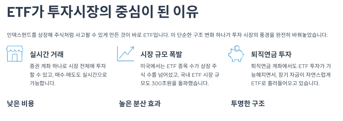 ETF가 투자시장의 중심이 된 이유