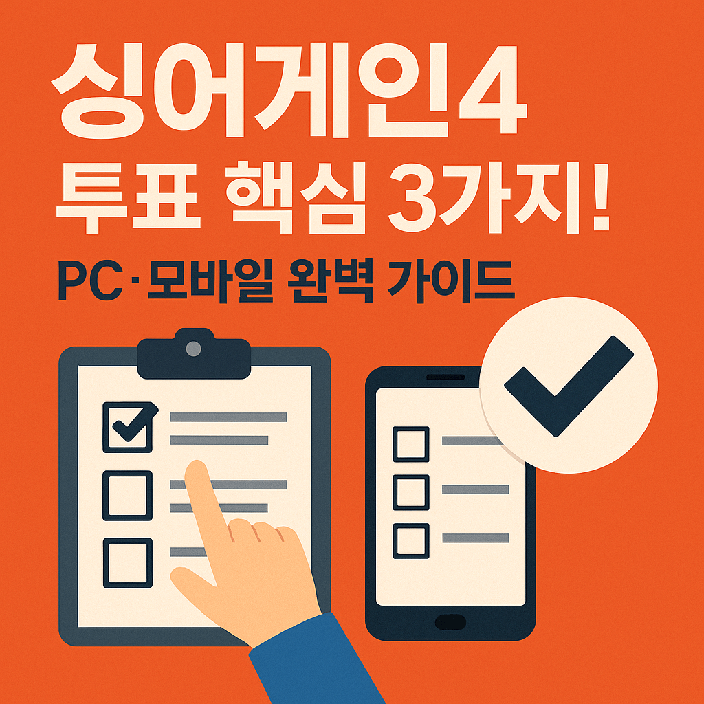 싱어게인4 온라인 사전투표 방법을 안내하는 이미지로, 모바일 데이터 요금제와 빠른 인터넷 연결이 필요한 상황을 설명합니다.