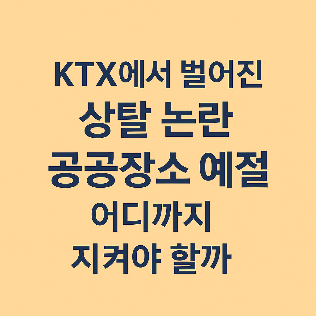 KTX에서 벌어진 상탈 논란, 공공장소 예절 어디로 간 것일까?