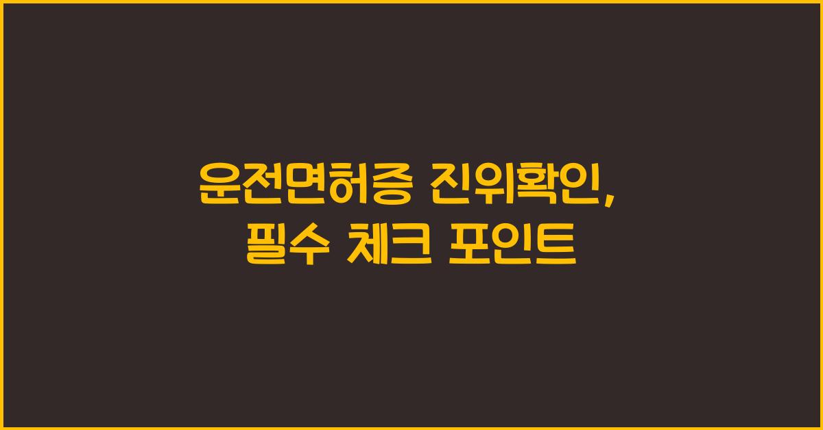 운전면허증 진위확인