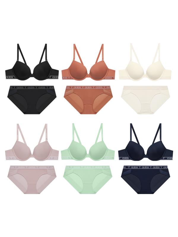 게스언더웨어 N도착 오리지널 로고밴딩 브라 팬티 세트 6 Colors 1 1