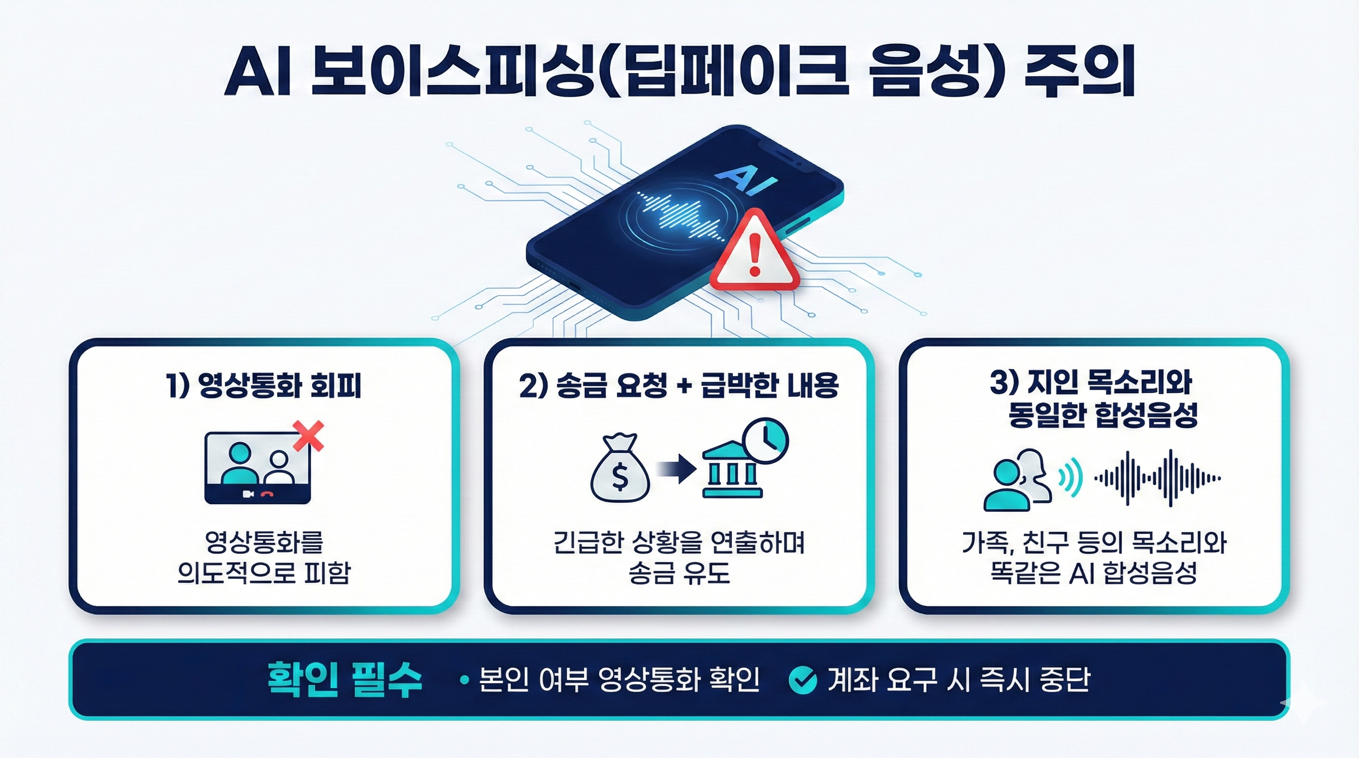 AI 보이스피싱 딥페이크 금융사기 인포그래픽