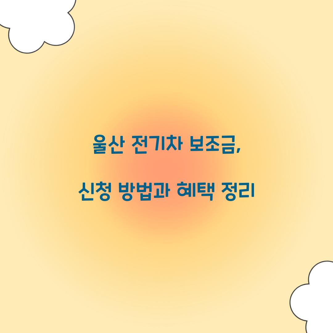울산 전기차 보조금