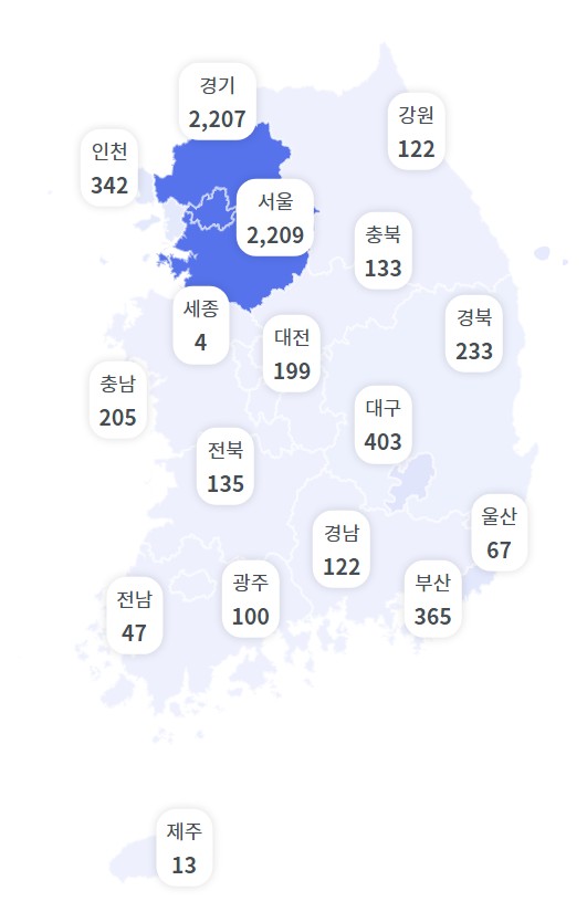 오늘 코로나 신규확진자 현황