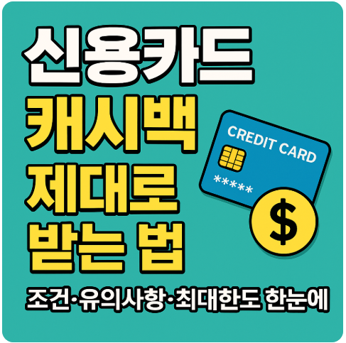 신용카드 캐시백 제대로 받는 법 ❘ 조건·유의사항·최대한도 한눈에