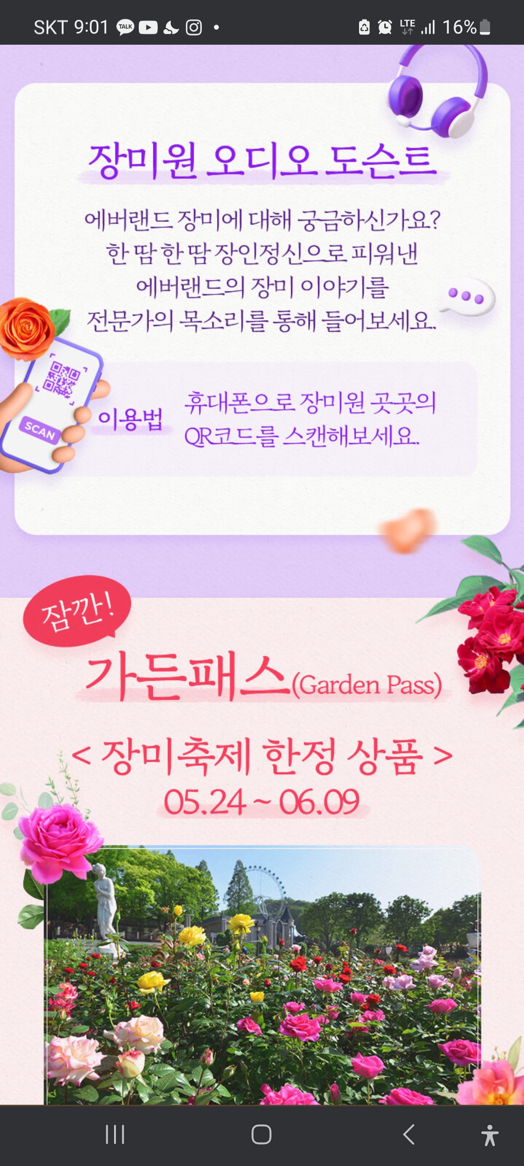 에버랜드 장미축제 기간, 장미원 피크, 입장료, 산리오