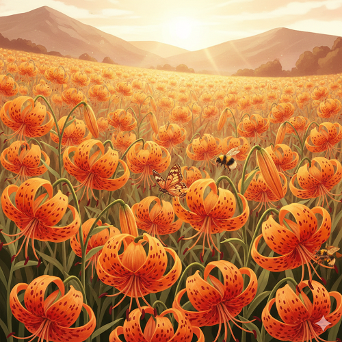 참나리 삽화 이미지