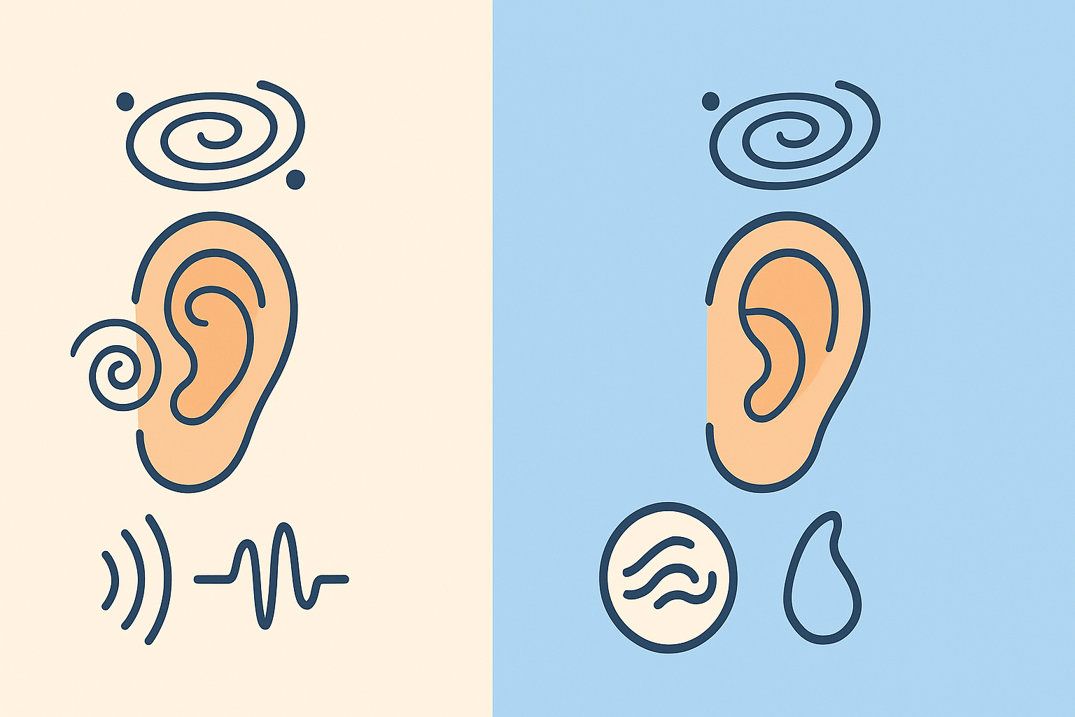 메니에르병 vs 전정신경염 (어지럼증, 먹먹함, 이명)