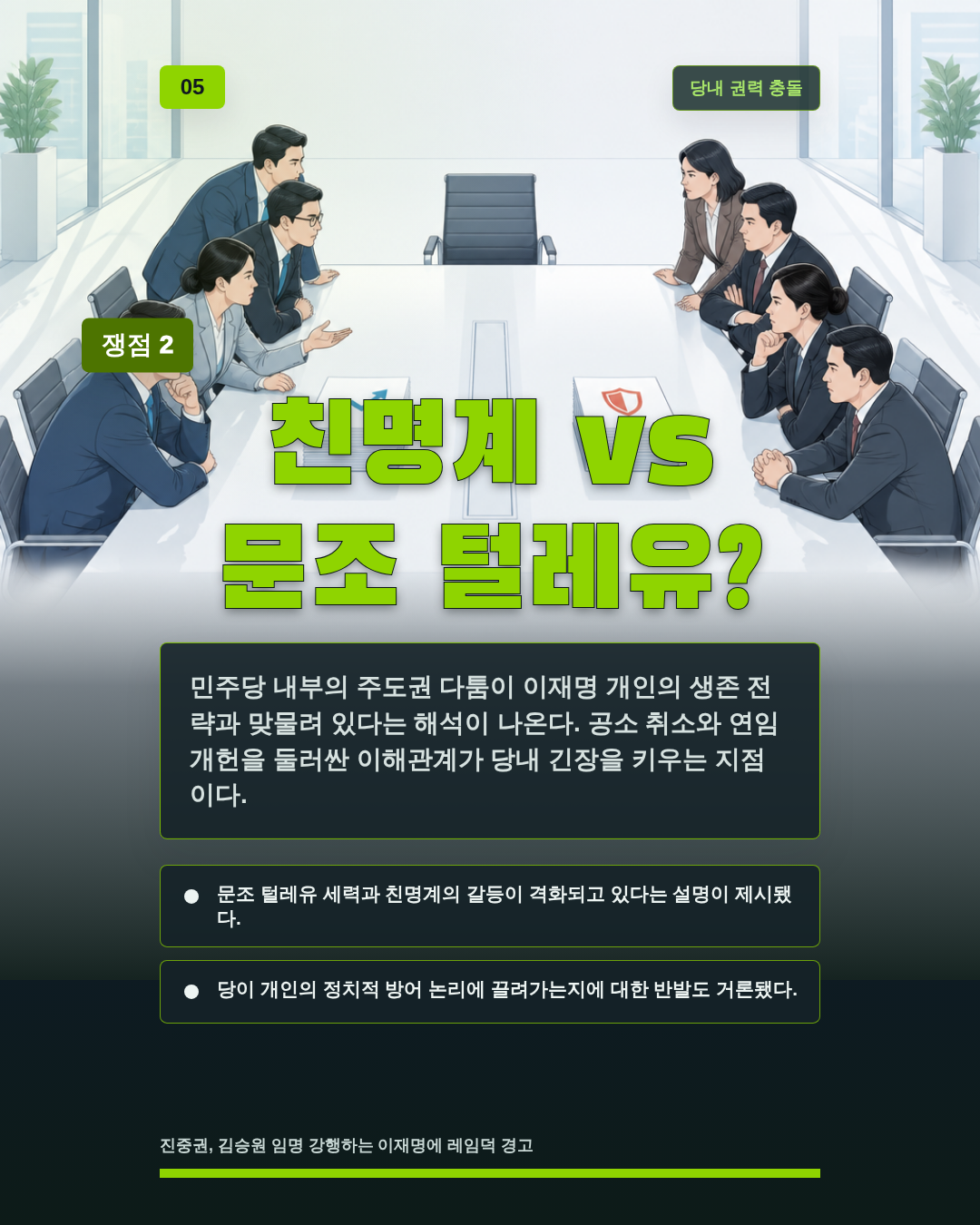 친명계 vs 문조 털레유?
