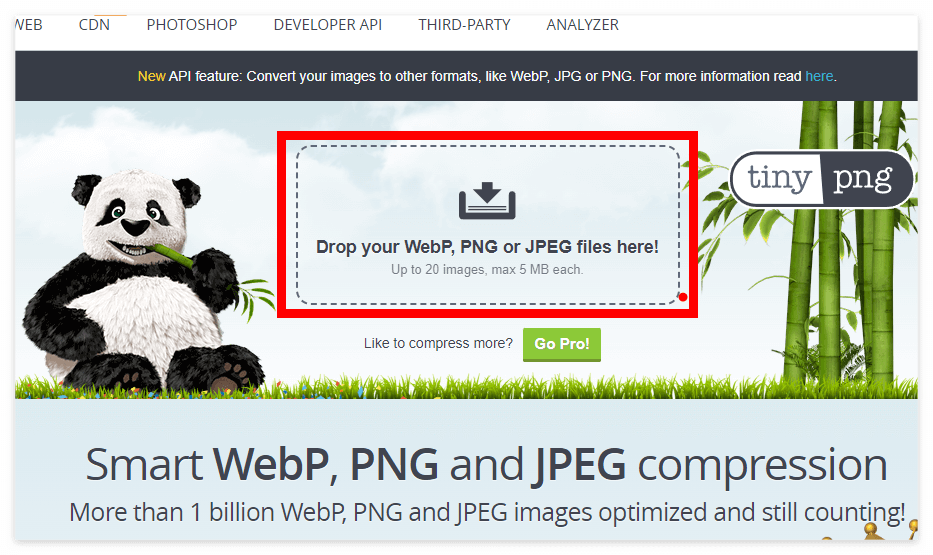 Drop your ... JPEG files here!을 클릭하는 사진