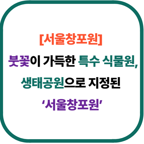 붓꽃이 가득한 특수 식물원이자 생태공원으로 지정된 &lsquo;서울창포원&rsquo;