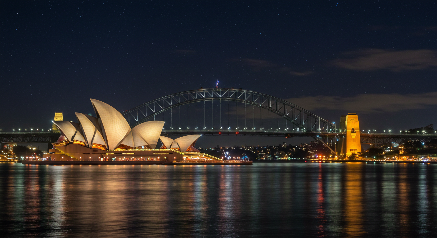시드니 오페라하우스&하버브리지 야경