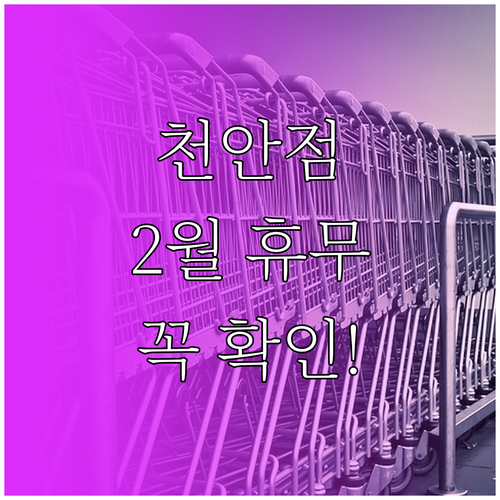 2025년 2월 트레이더스 천안점 쉬..