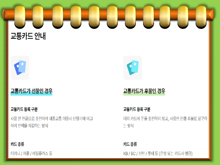 교통카드 안내