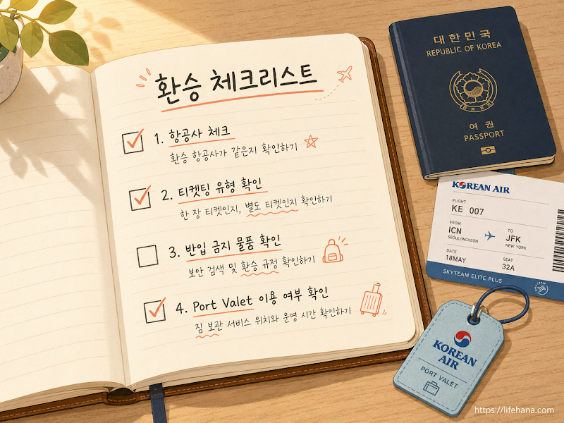 스마트폰 항공사 모바일 앱 마이페이지 화면을 통해 내 위탁 수하물이 현지 공항에서 누락 없이 원격 자동 매칭 승인되었음을 검증하는 실전 UI 가이드 화면