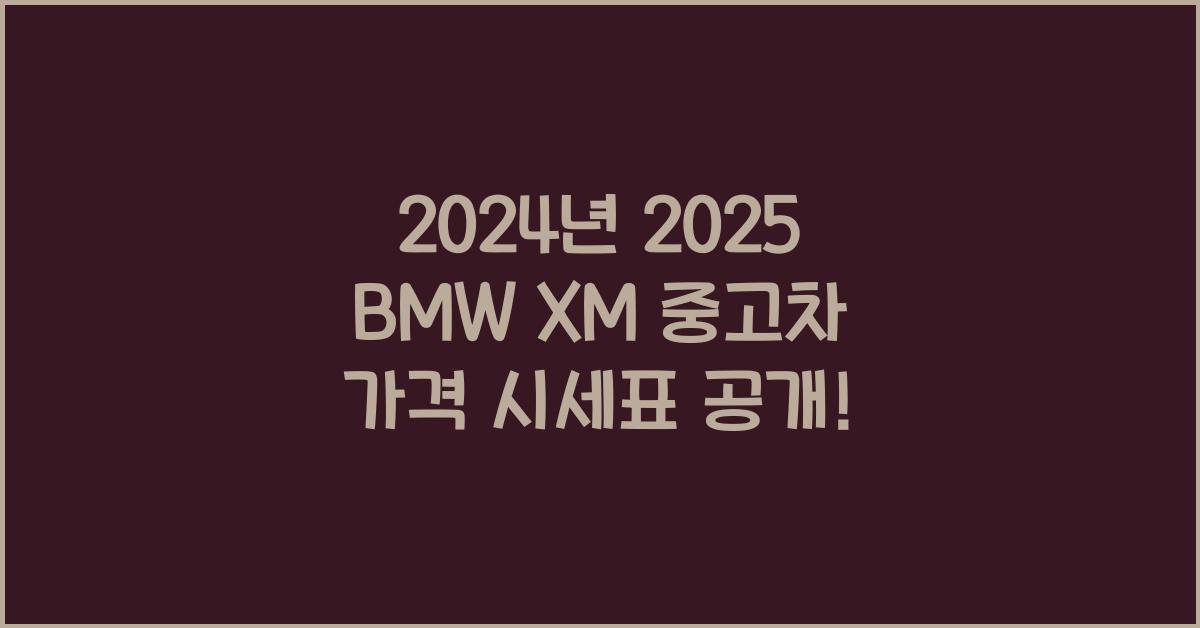 2025 BMW XM 중고차 가격 시세표