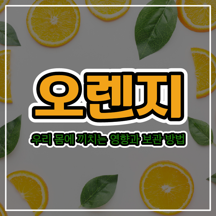 오렌지가 우리 몸에 끼치는 영향과 보관 방법