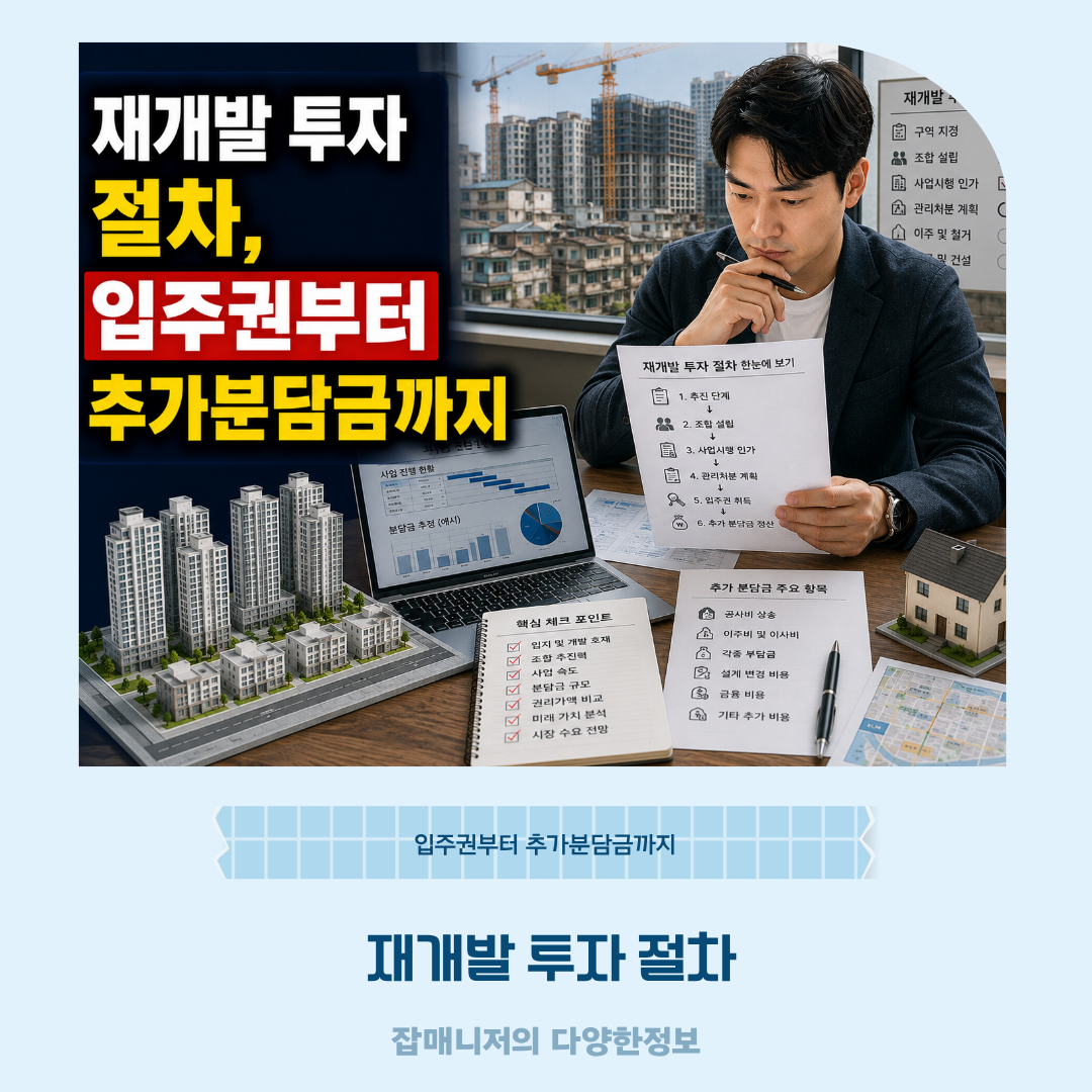 재개발 투자 절차, 입주권부터 추가분담금까지