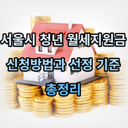 서울시 청년 월세지원금 신청방법과 선정 기준 총정리