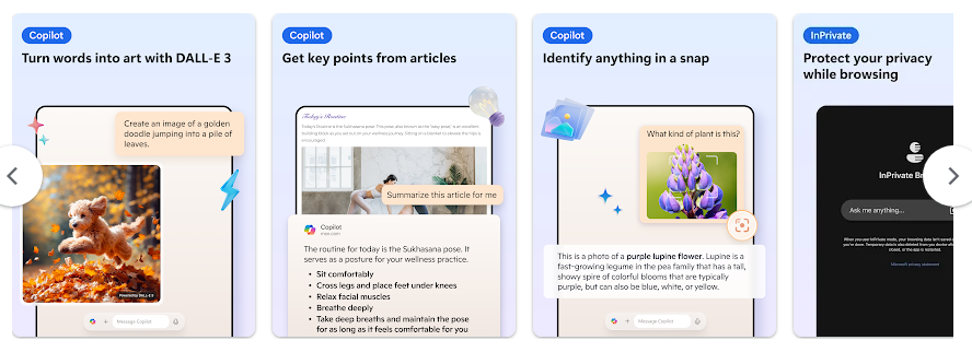 마이크로소프트 엣지, AI 기반 브라우저, GPT-4로 구동, DALL-E 3로 생성